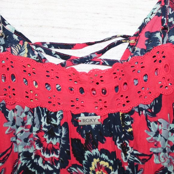 Roxy Eyelet Floral Strappy Dress - Picture 10 of 11